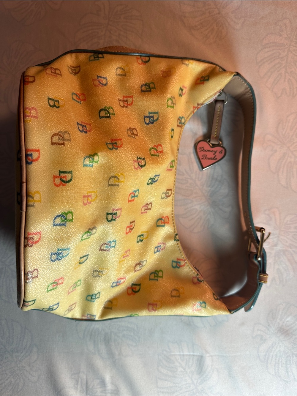 Dooney & Bourke Cream Multicolor DB Logo Cosmetic Case